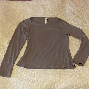 H&M gray top shirt long sleeve Medium M